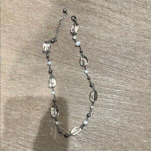 Silpada Silver and White Faceted Bead Necklace